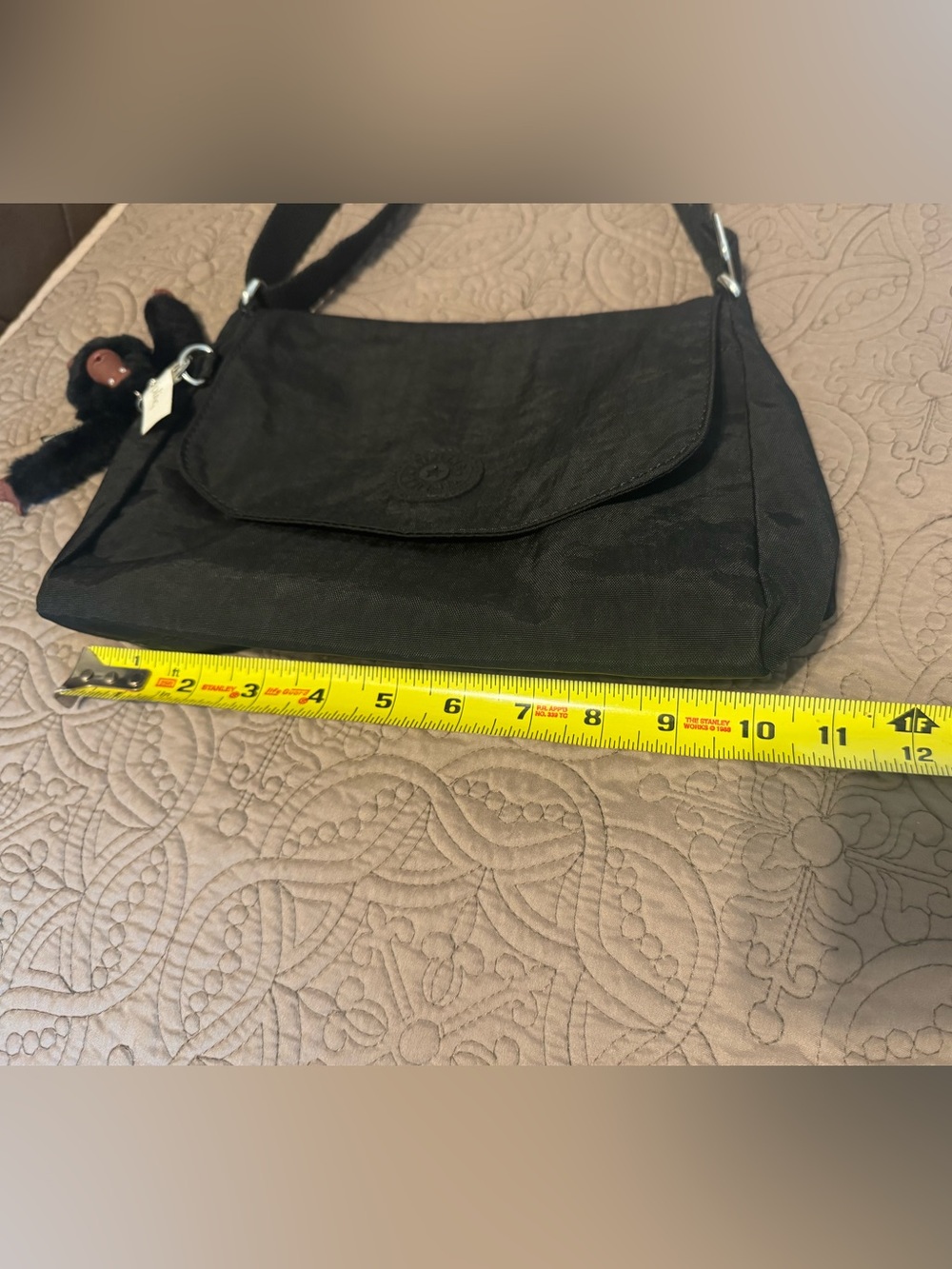 Kipling Black Shoulder Crossbody Bag with Monkey Charm - Picture 3 of 4